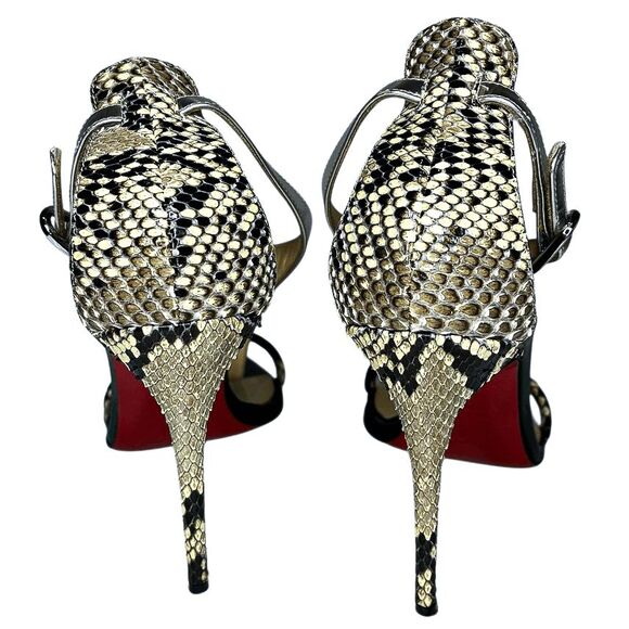 Christian Louboutin Athena Alta 100 Python Snake Heel T-Strap Sandals Size 37 - Picture 8 of 10